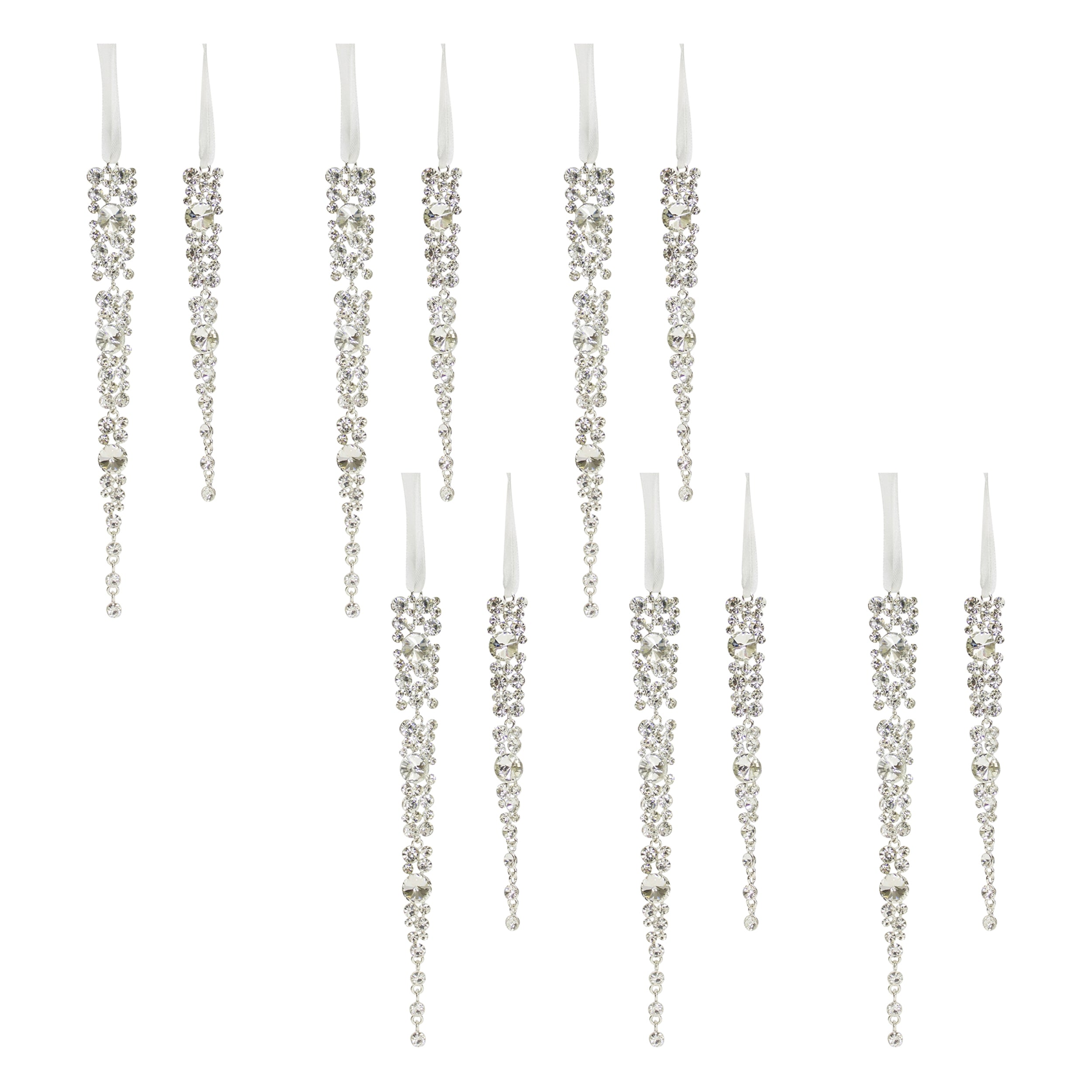 Jewel Icicle Drop Ornament Set of 12 SpadezStore