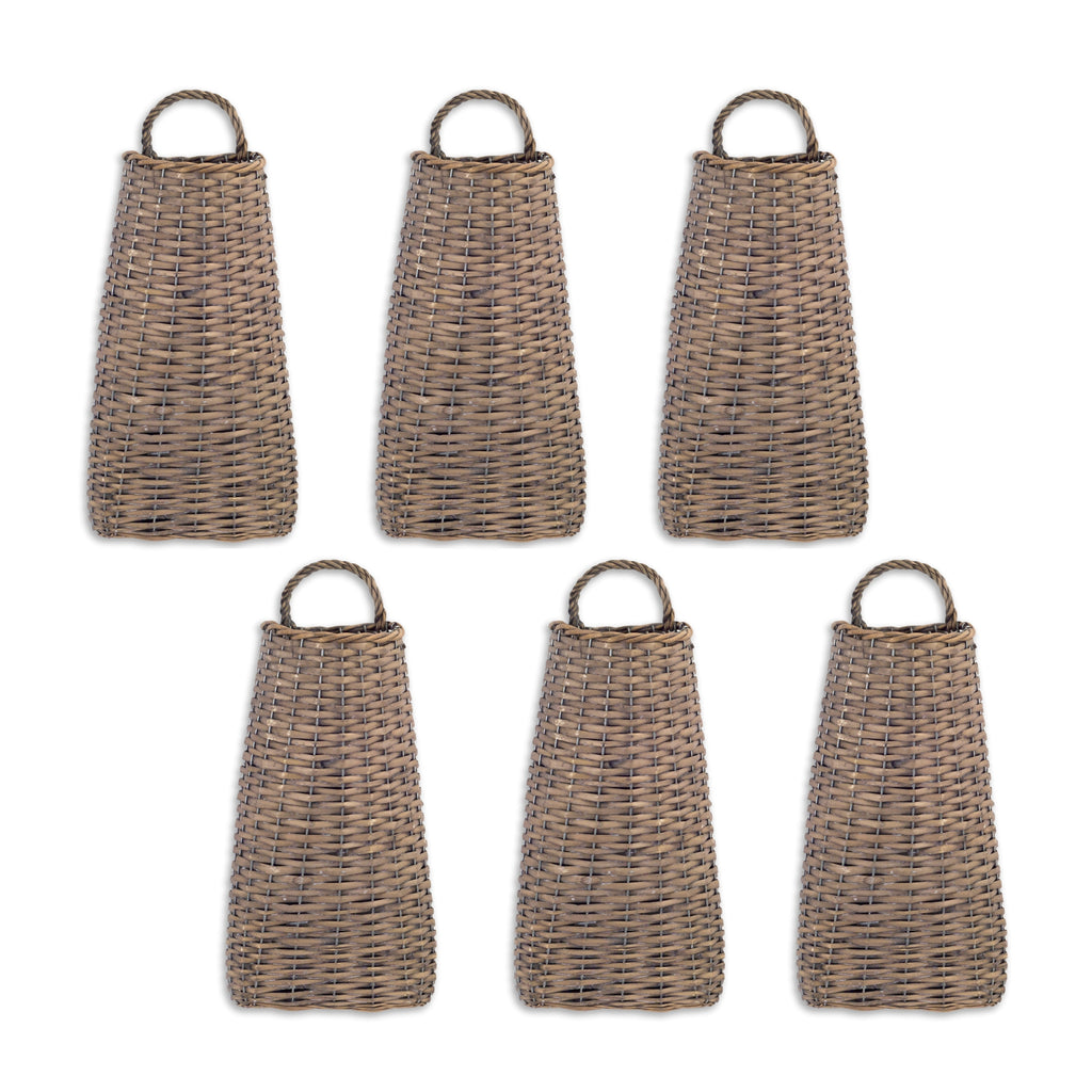 Woven Willow Wall Basket Set of 6 SpadezStore