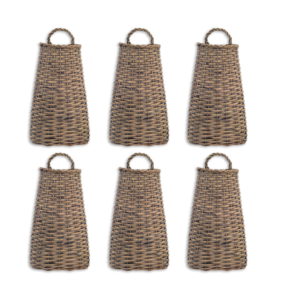 Woven Willow Wall Basket Set of 6 SpadezStore