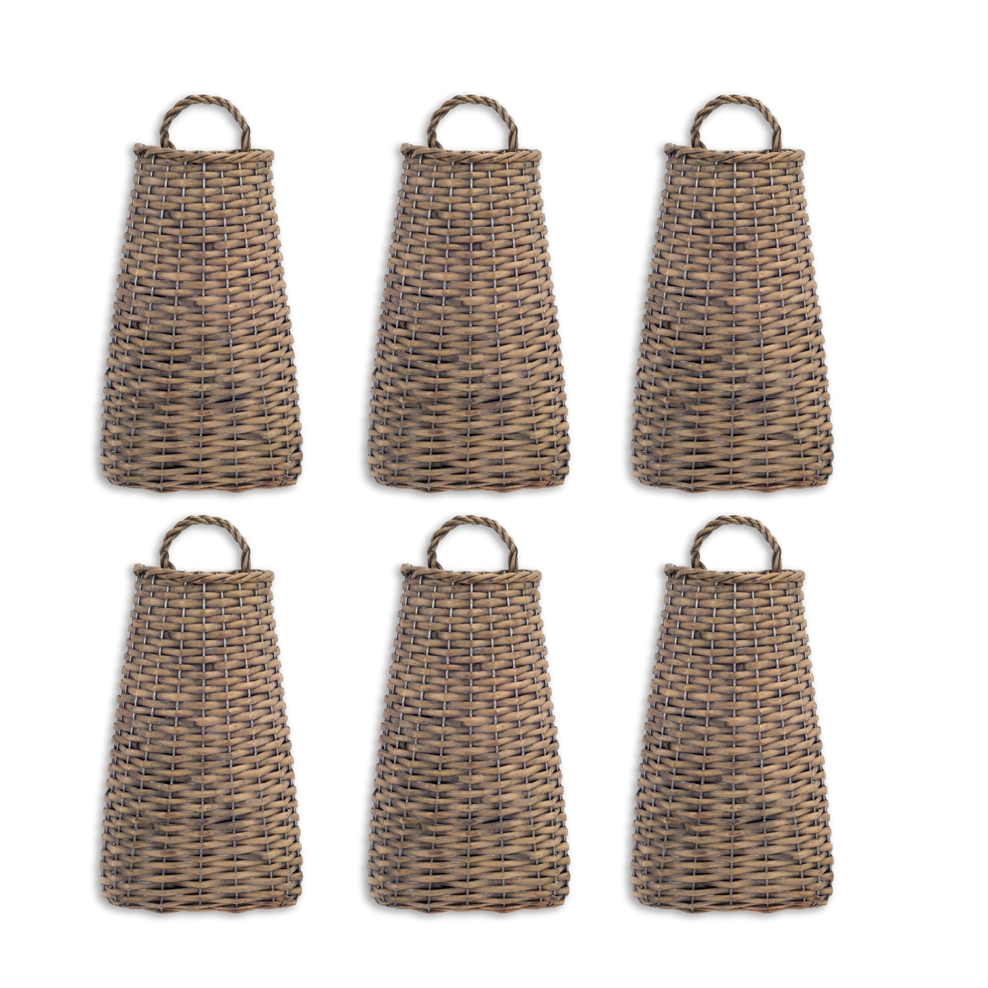 Woven Willow Wall Basket Set of 6 SpadezStore