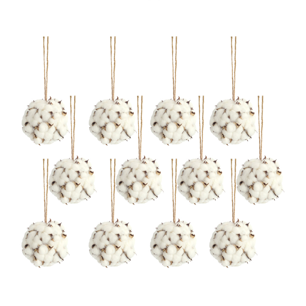 Cotton Orb with Twine Hanger Set of 12 SpadezStore
