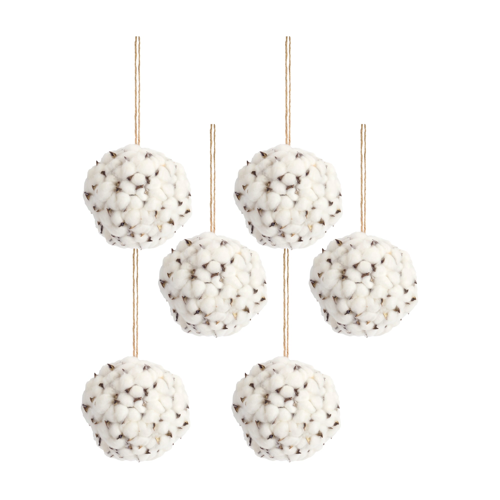 Cotton Orb with Twine Hanger Set of 6 SpadezStore