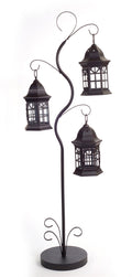 Whimsical Metal Lantern Tree with 3 Candle Holders 4.5'H SpadezStore