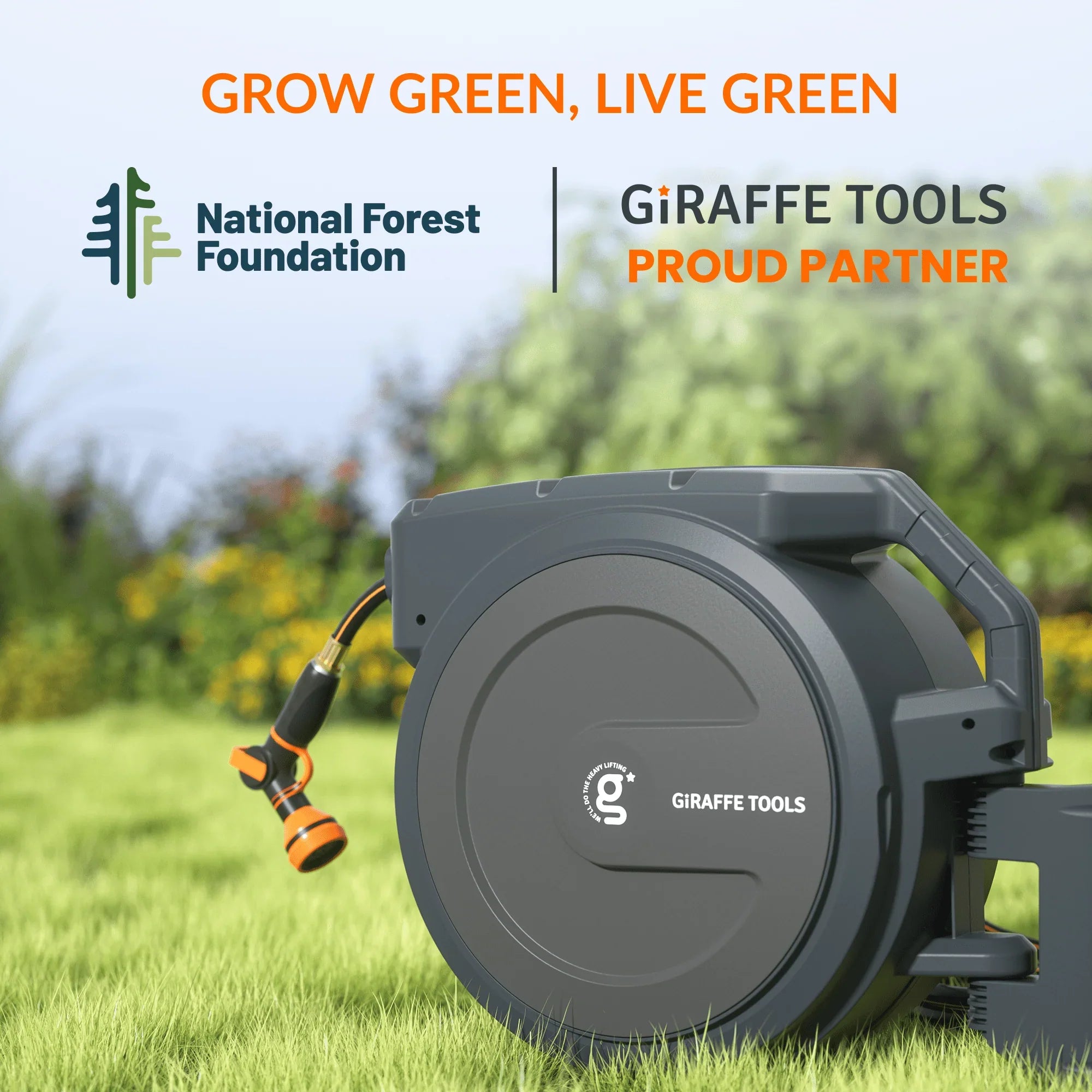 Giraffe Tools Retractable Garden Hose Reel-1/2in-100ft SpadezStore
