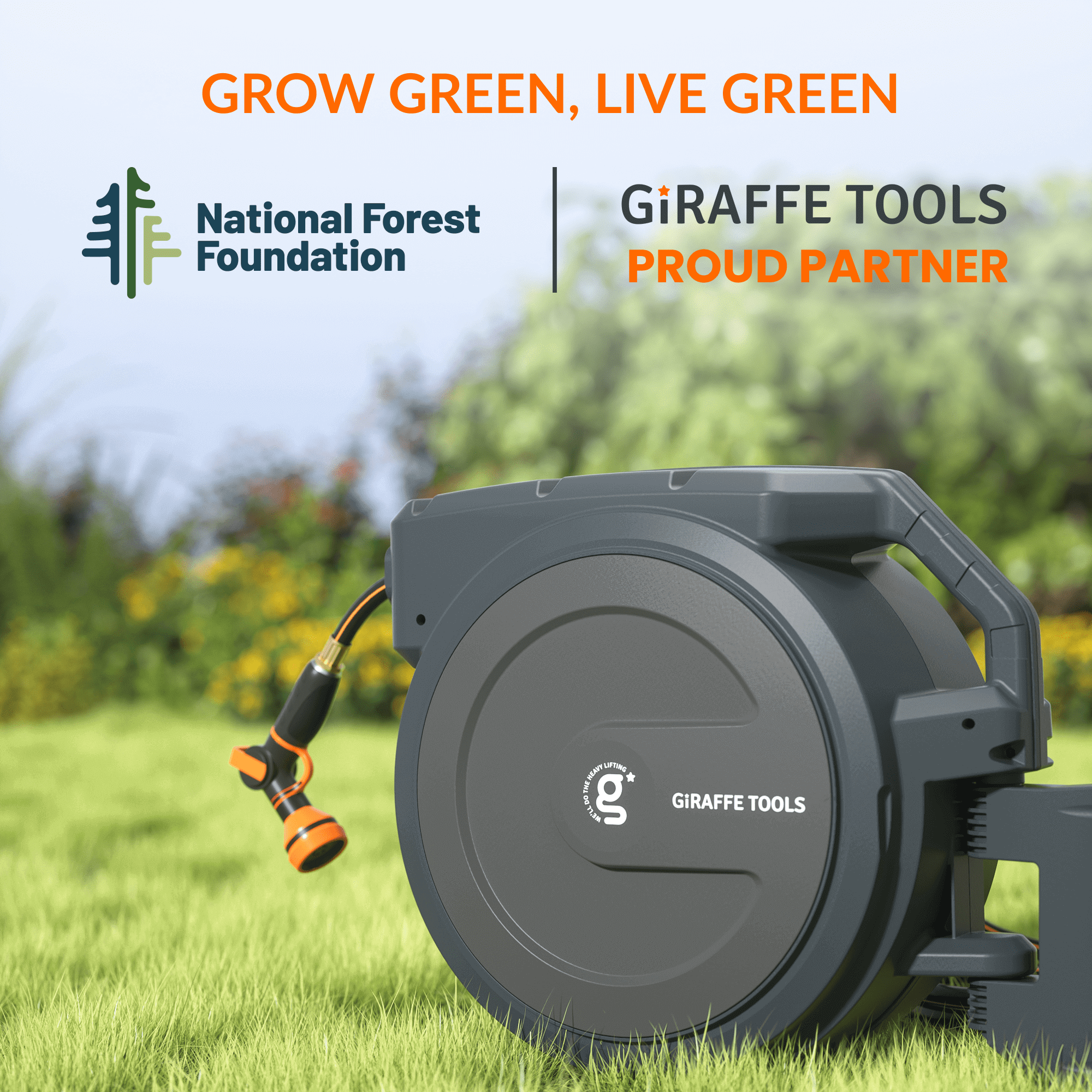 Giraffe Tools Retractable Garden Hose Reel-5/8 in-115ft SpadezStore