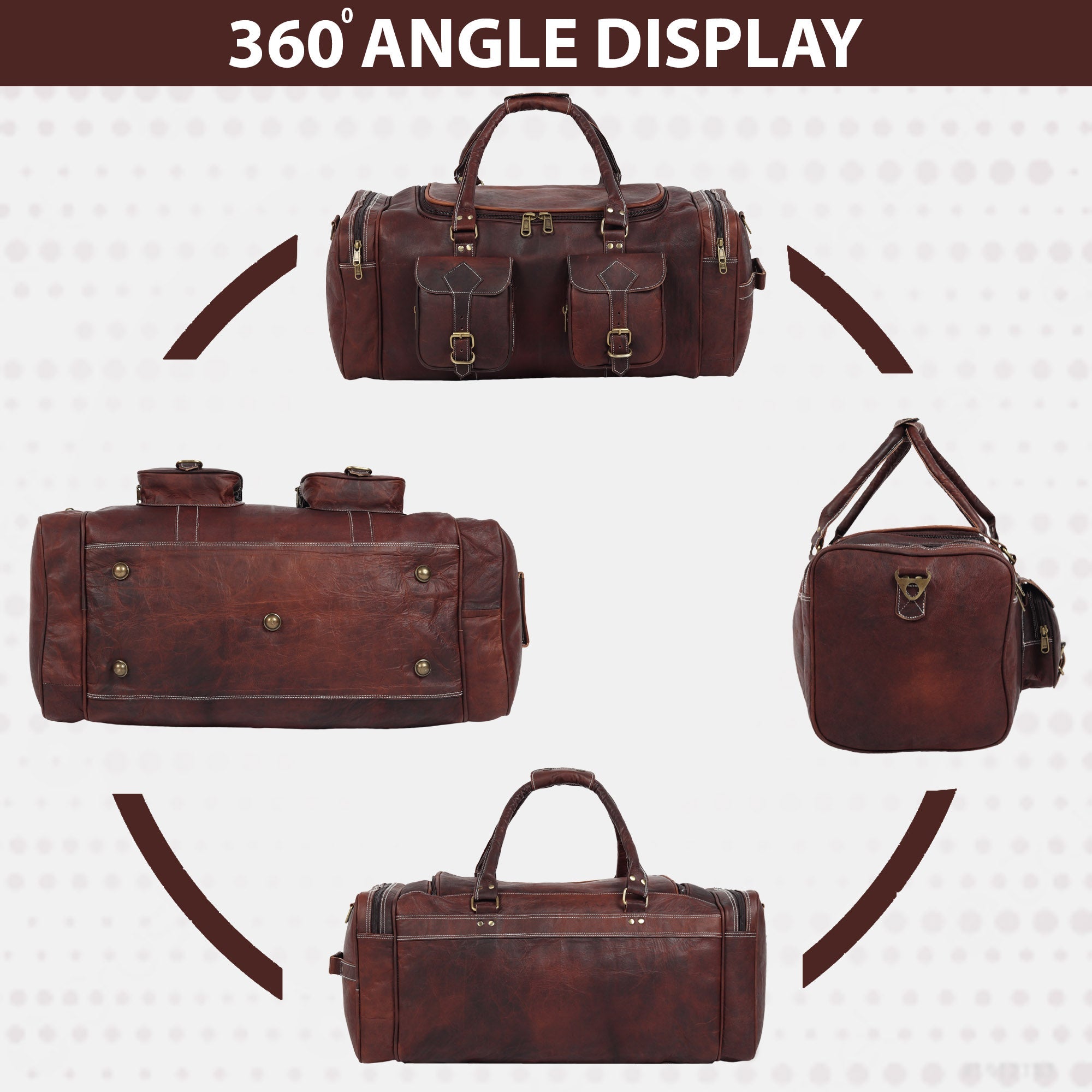 Classy Leather Bags Vintage Dark Brown Traveller Duffle Bag SpadezStore