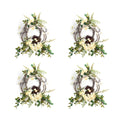 Woven Grapevine Wreath with Hydrangea and Bird Nest Accents Set of 4 SpadezStore