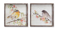 Wood Framed Watercolor Bird Plaque Set of 2 SpadezStore
