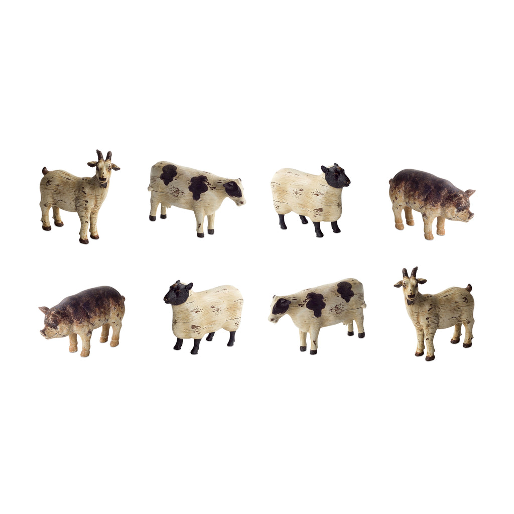 Rustic Farm Animal Figurine Set of 8 SpadezStore
