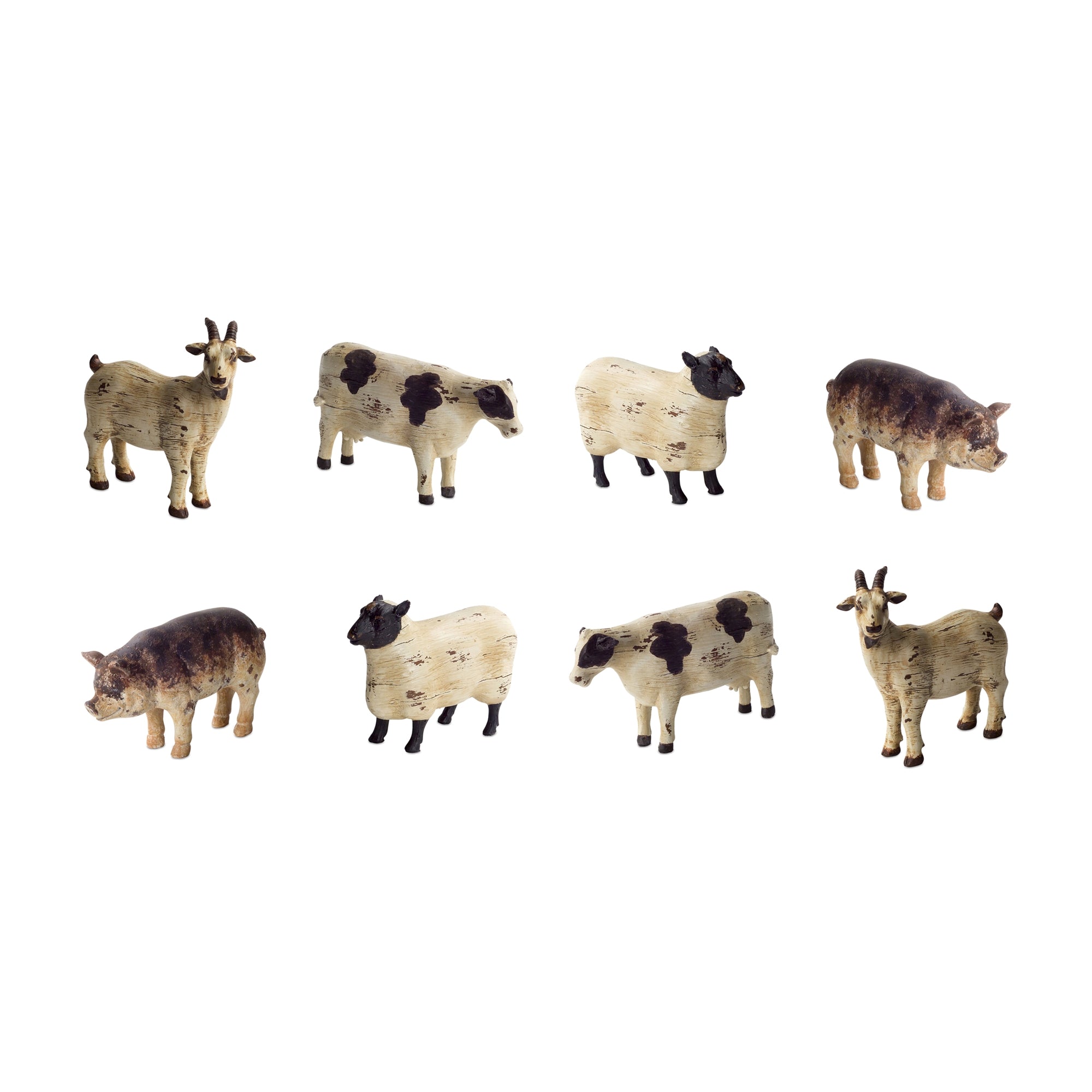 Rustic Farm Animal Figurine Set of 8 SpadezStore