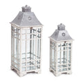 Traditional Farmhouse Lantern with Metal Lid Set of 2 SpadezStore