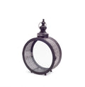 Black Ornate Metal Circle Lantern 17.5"D SpadezStore