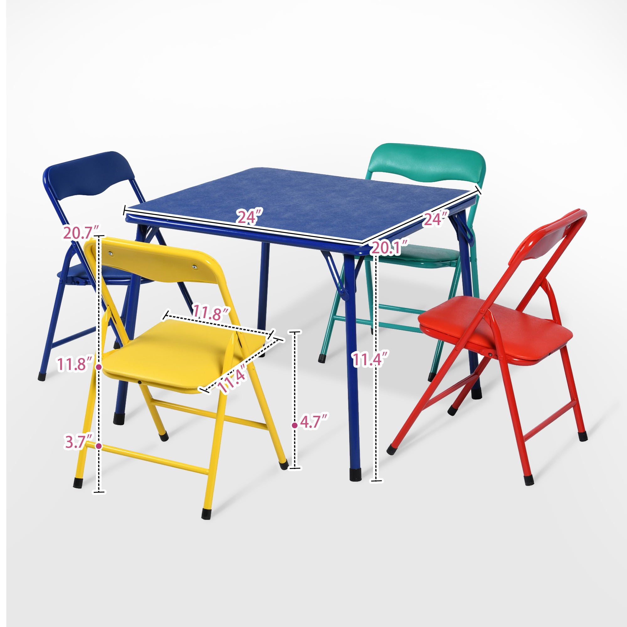 Blue PVC Veneer and Steel Square Furniture Set SpadezStore