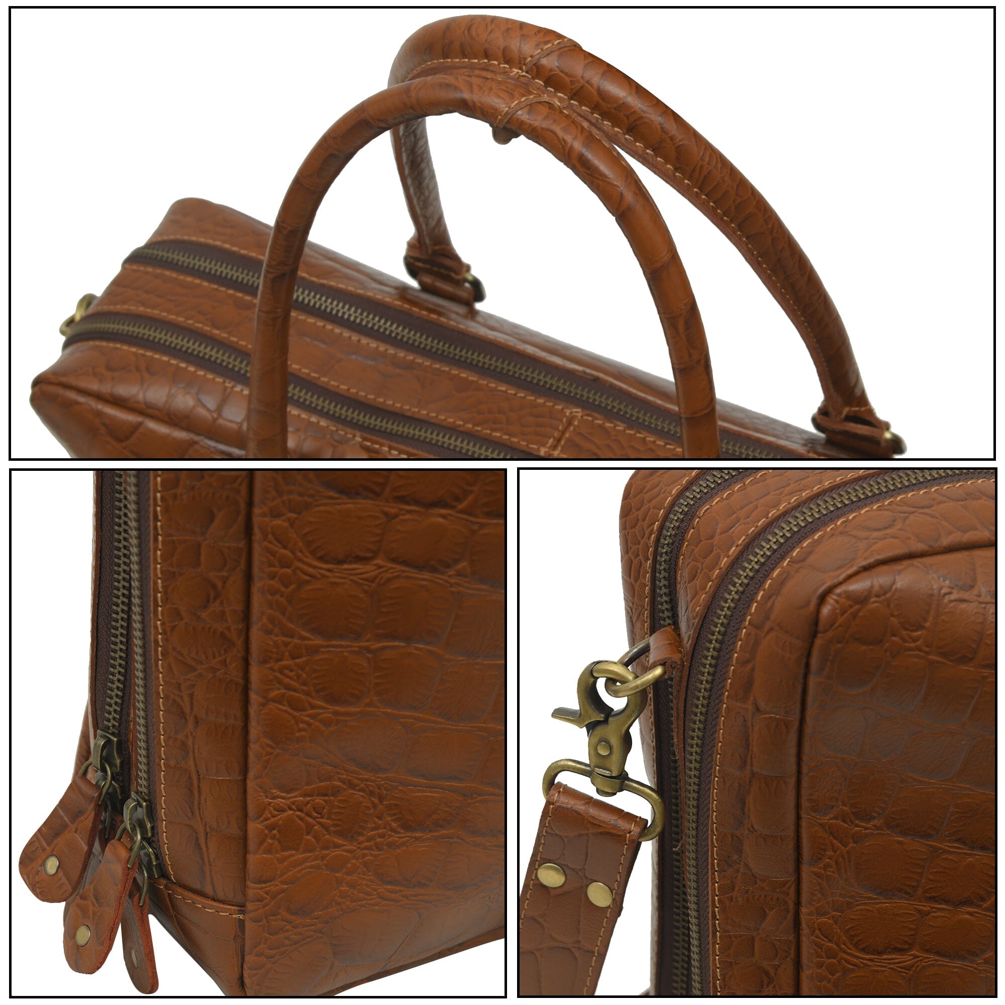 Classy Leather Bags Easton Premium Buffalo Leather Laptop Office Briefcase SpadezStore