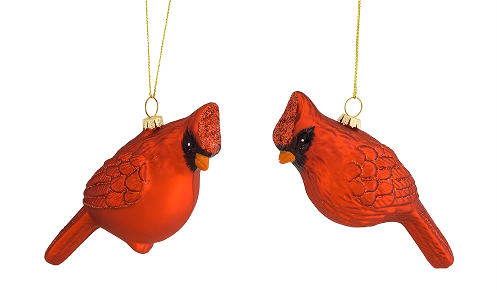 Glass Cardinal Bird Ornament Set of 12 SpadezStore