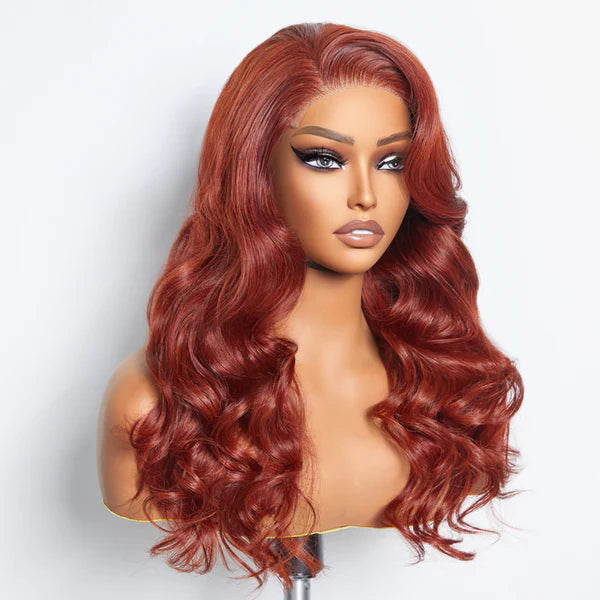 Body Wave 5x5" Wear & Go #Redbrown Glueless Lace Closure Wig SpadezStore