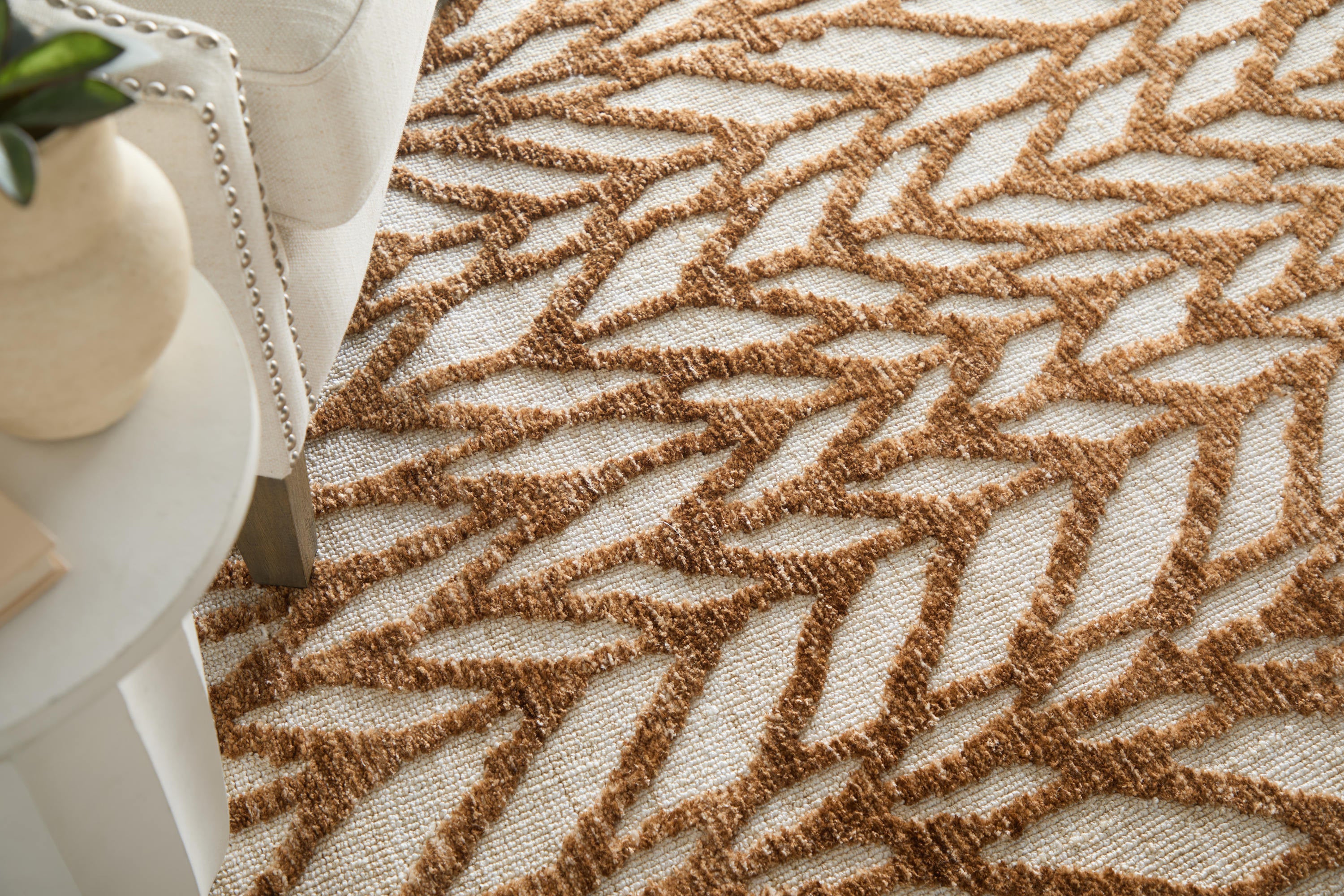 Brown and Tan Chevron Area Rug