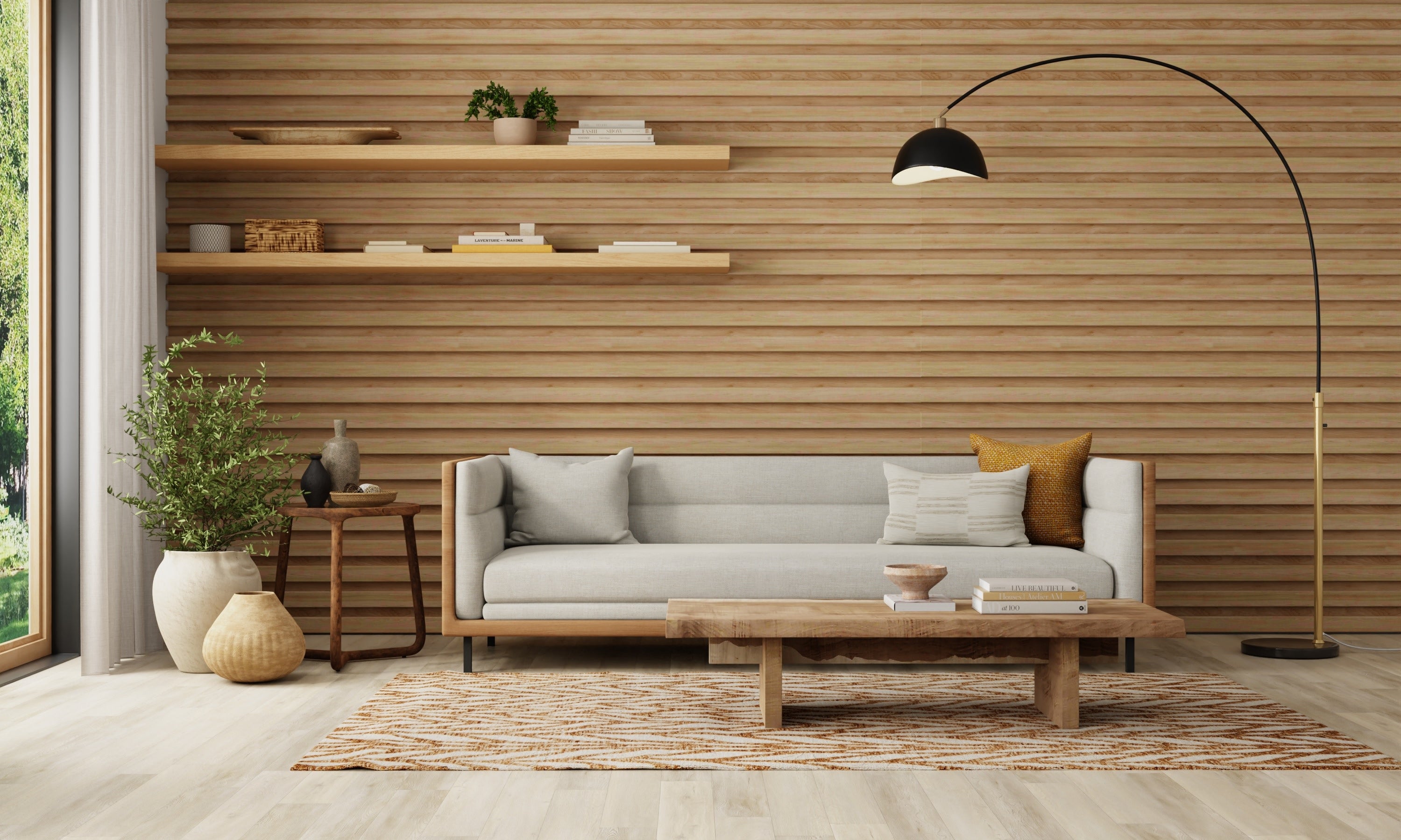 Brown and Tan Chevron Area Rug