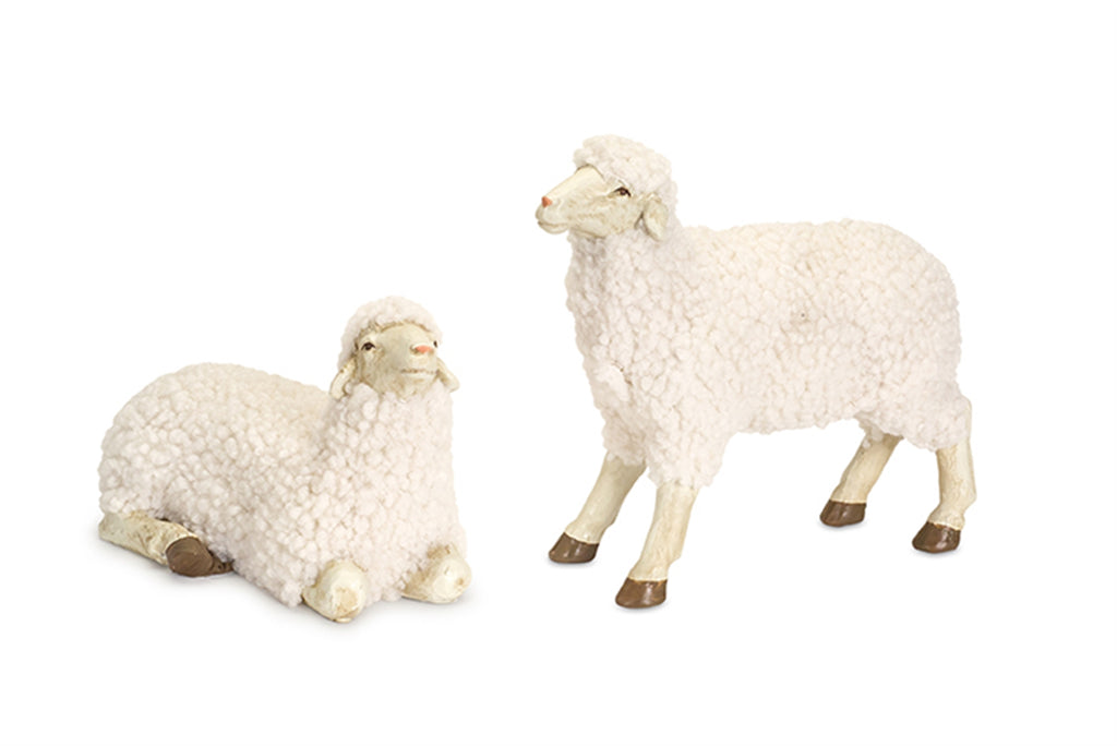 White Tabletop Sheep Figurine Set of 4 SpadezStore