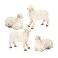 White Tabletop Sheep Figurine Set of 4 SpadezStore