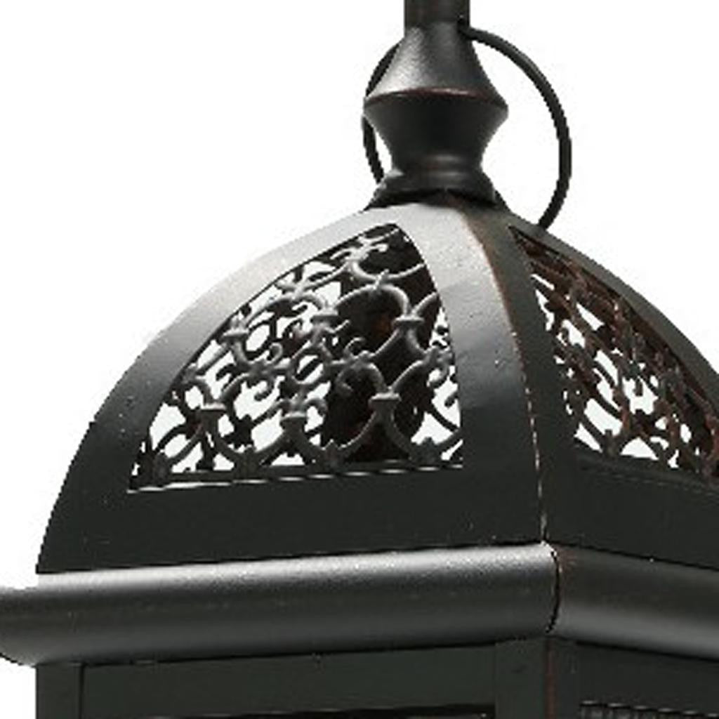 15" Black Glass Floor Candelabra Candle Holder