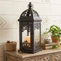 15" Black Glass Floor Candelabra Candle Holder