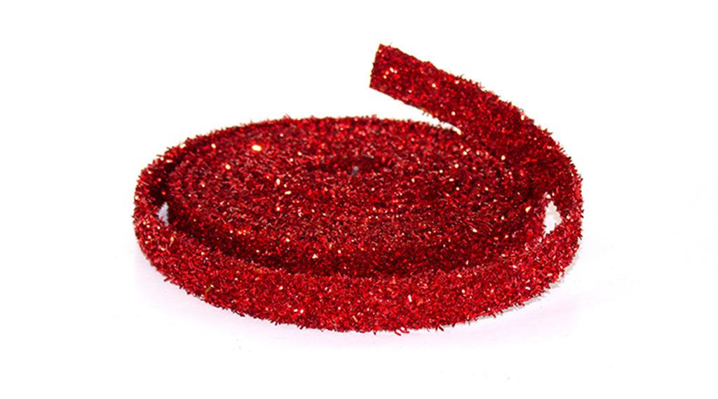 Red And Ribbon Rope Red Glitter Rope Ribbon (Set of 12 Rolls) โ SpadezStore