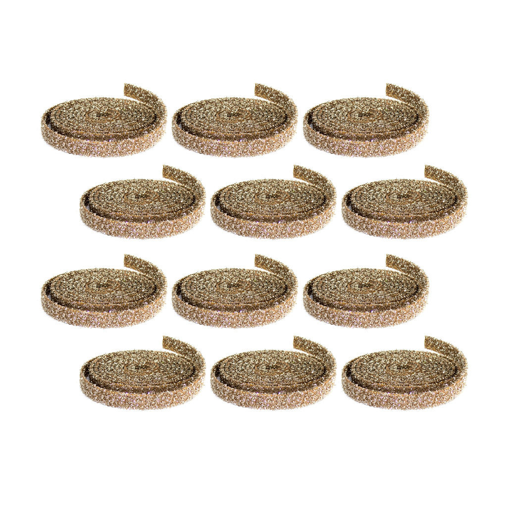 Gold Glitter Rope Ribbon Set of 12 Rolls SpadezStore