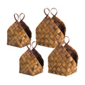 Woven Metasequoia Wood Basket with Handles Set of 4 SpadezStore