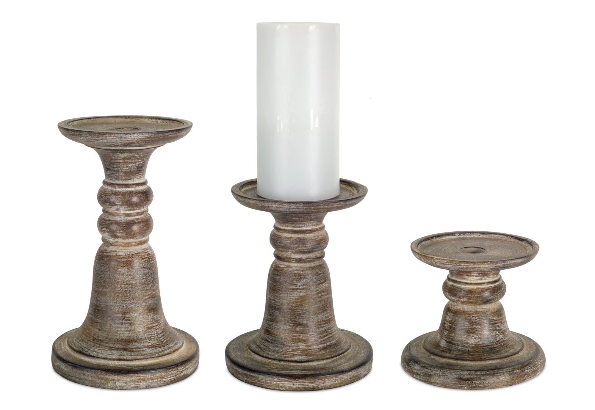 Traditional Stone Candle Holder Set of 3