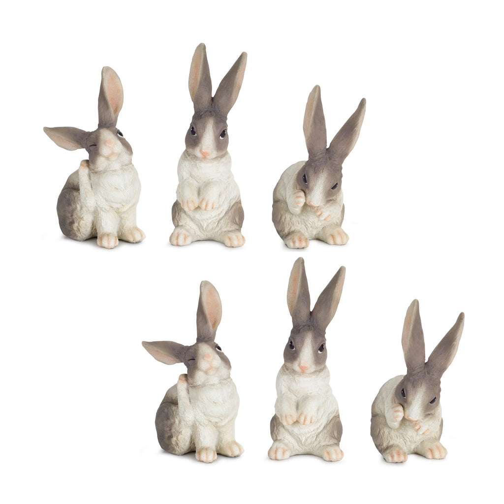 Long Ear Rabbit Figurine Set of 6 SpadezStore