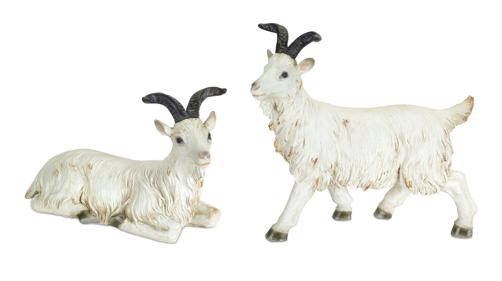 Rustic Mountain Goat Figurine Set of 2 SpadezStore