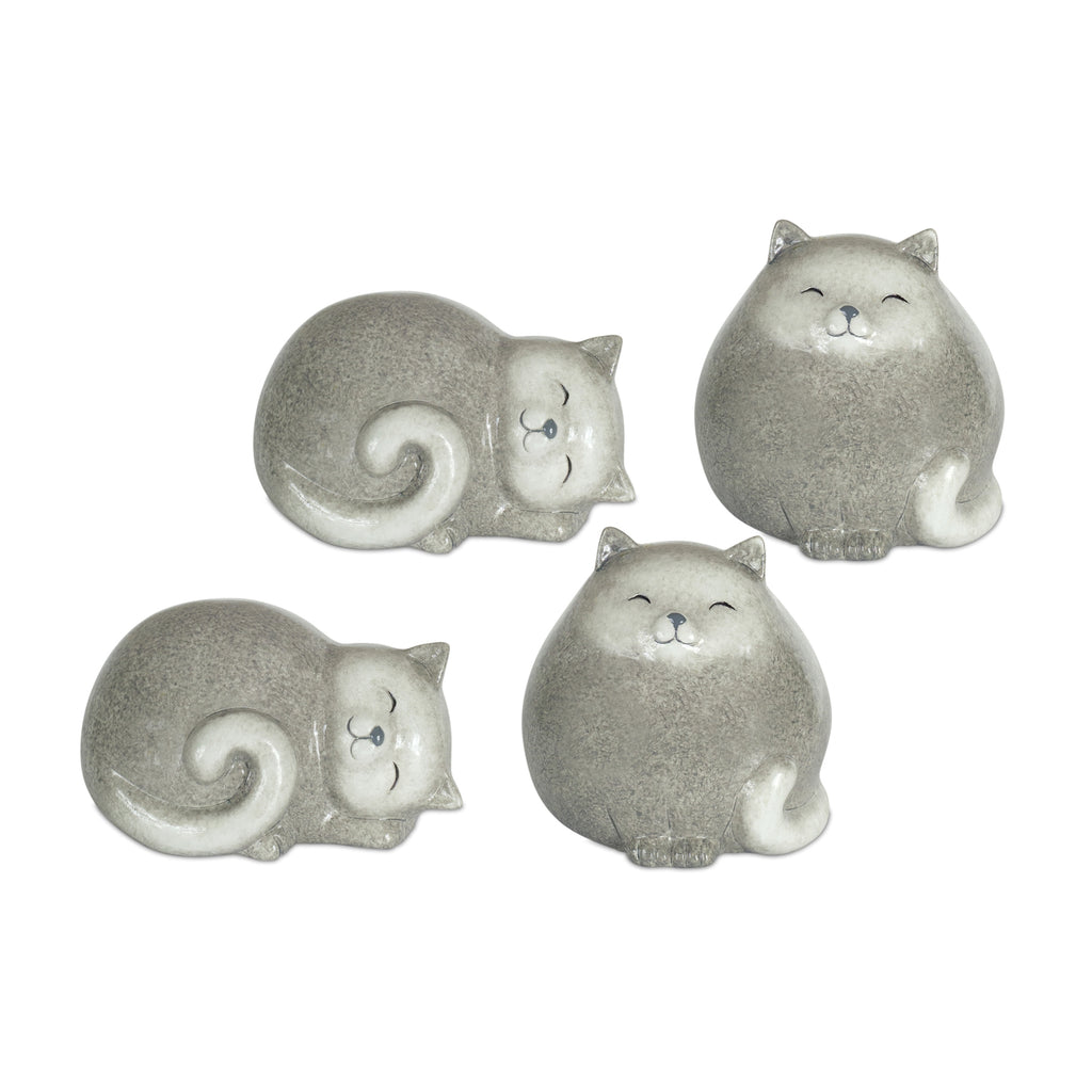 Happy Terra Cotta Cat Shelf Sitter Set of 4 SpadezStore