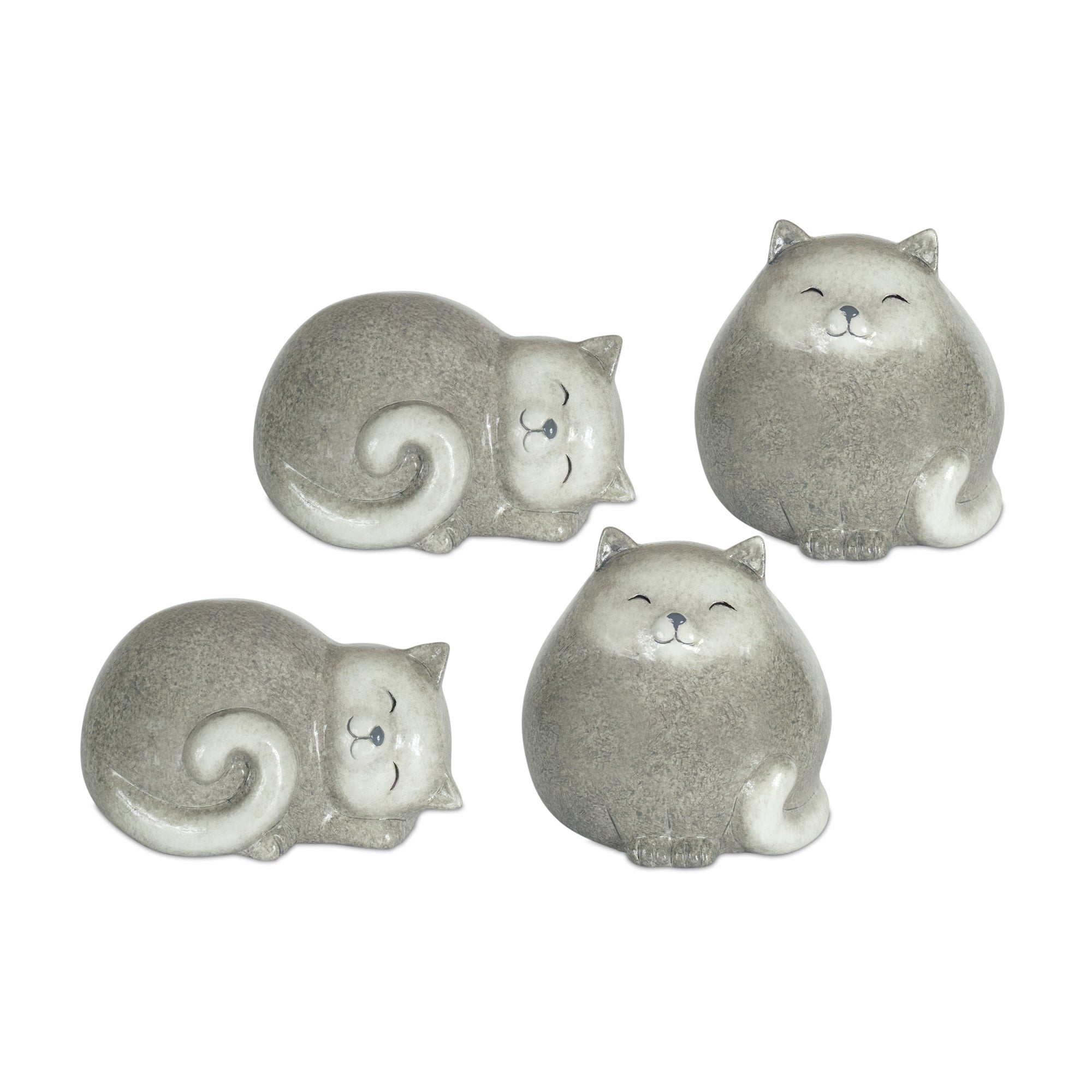 Happy Terra Cotta Cat Shelf Sitter Set of 4 SpadezStore