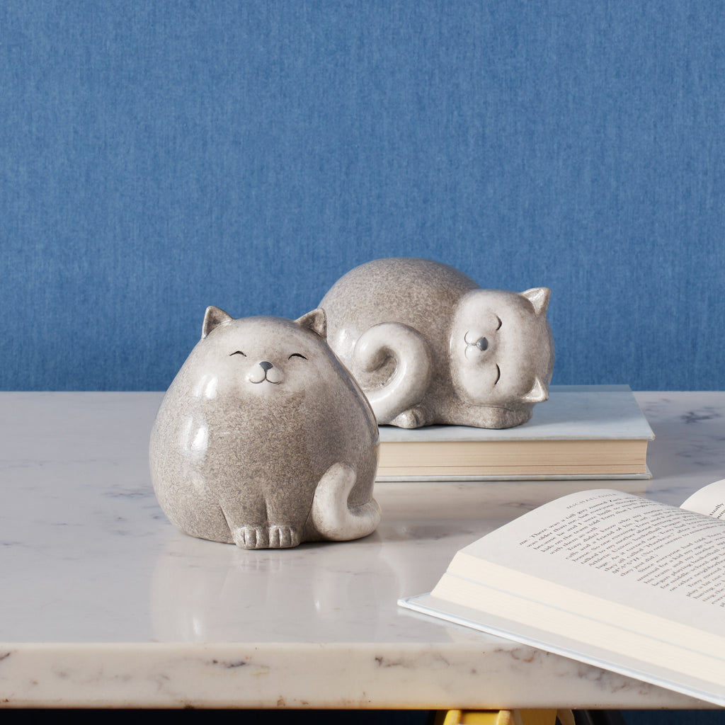 Happy Terra Cotta Cat Shelf Sitter Set of 4 SpadezStore