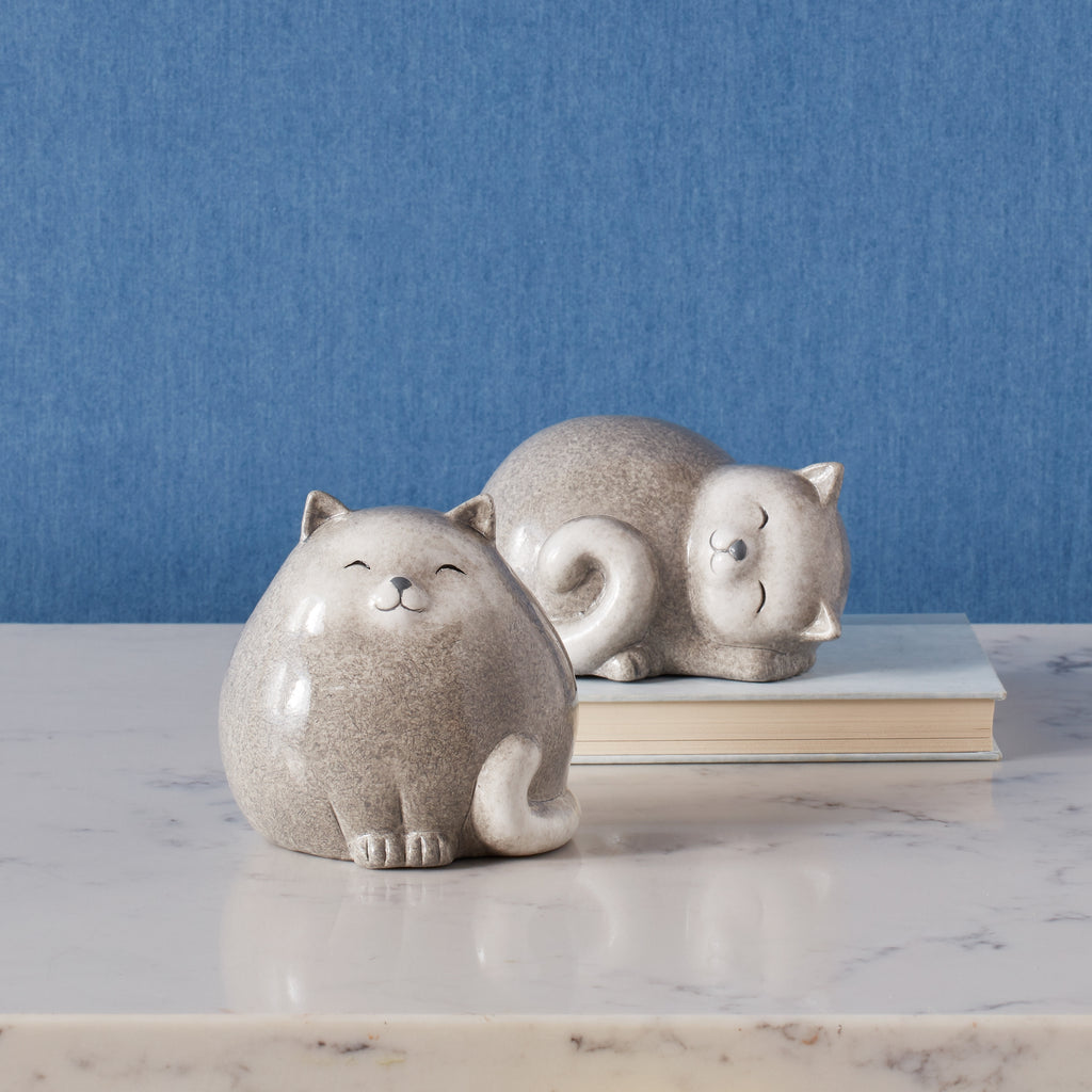 Happy Terra Cotta Cat Shelf Sitter Set of 4 SpadezStore