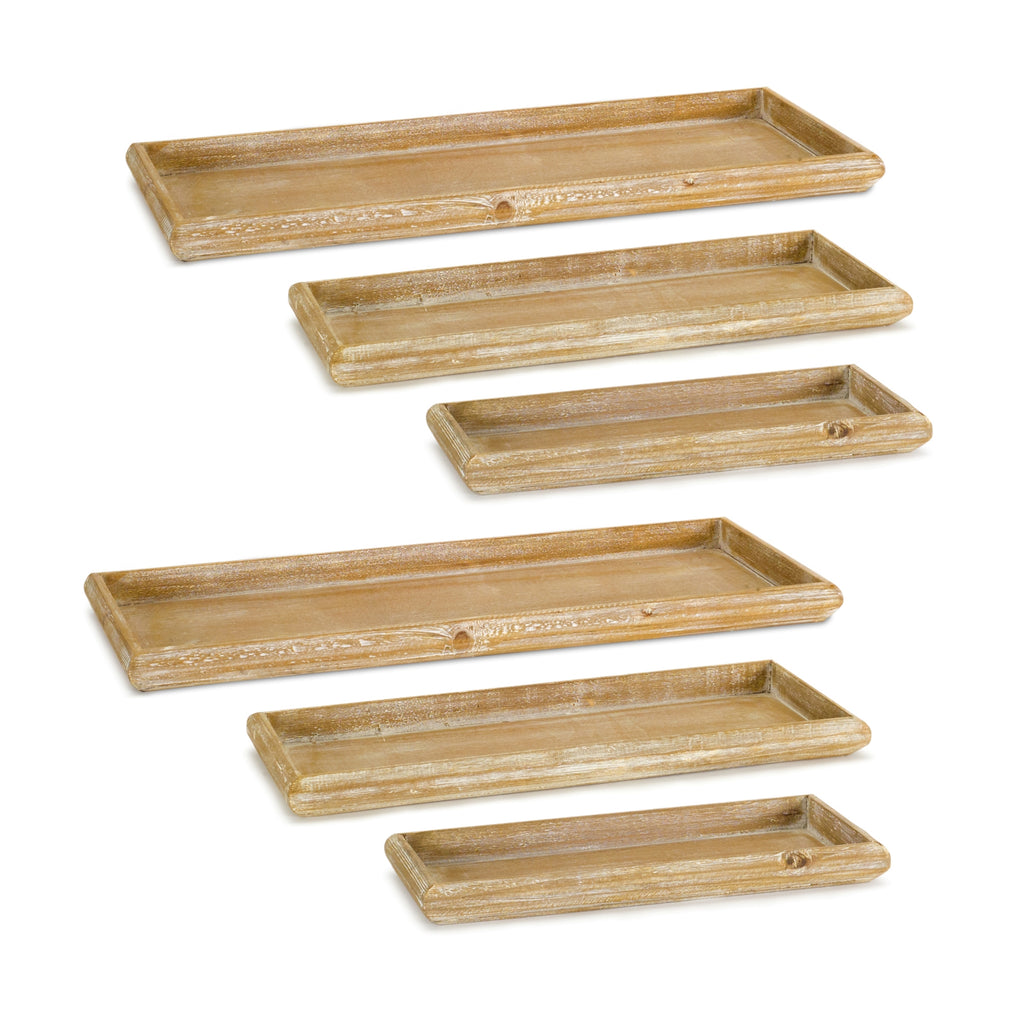 Natural Wooden Nesting Tray Set of 6 SpadezStore
