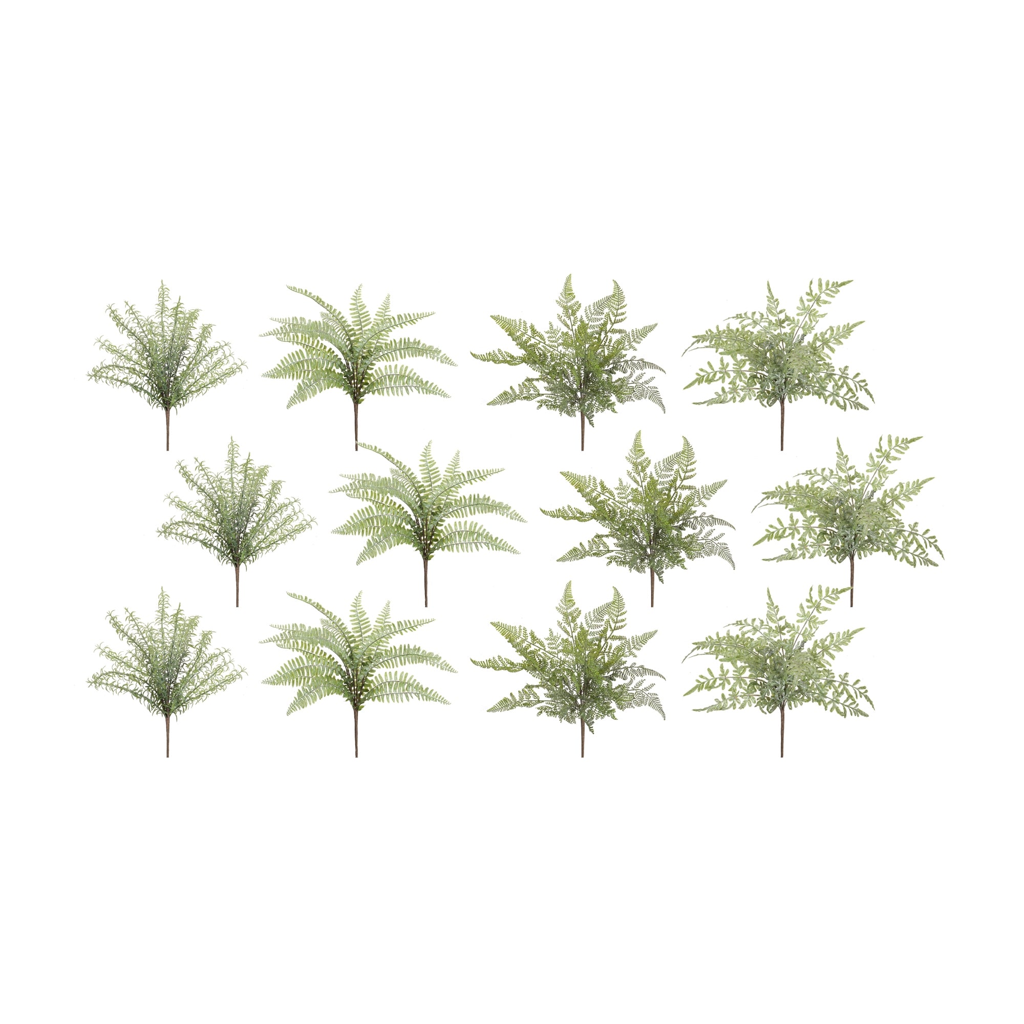 Assorted Fern Foliage Bush Set of 12 SpadezStore