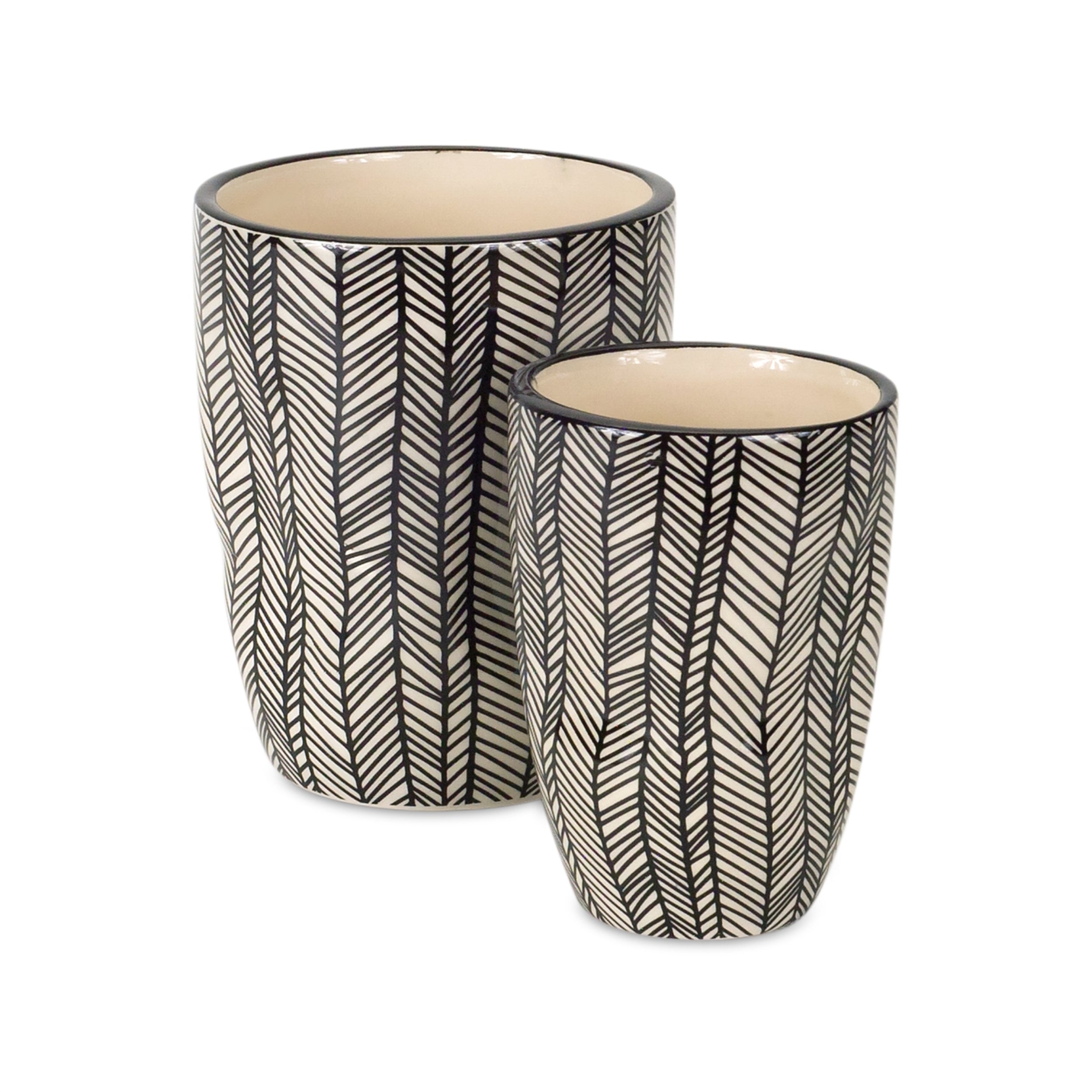 Wavy Patterned Planter or Vase Set of 6 SpadezStore