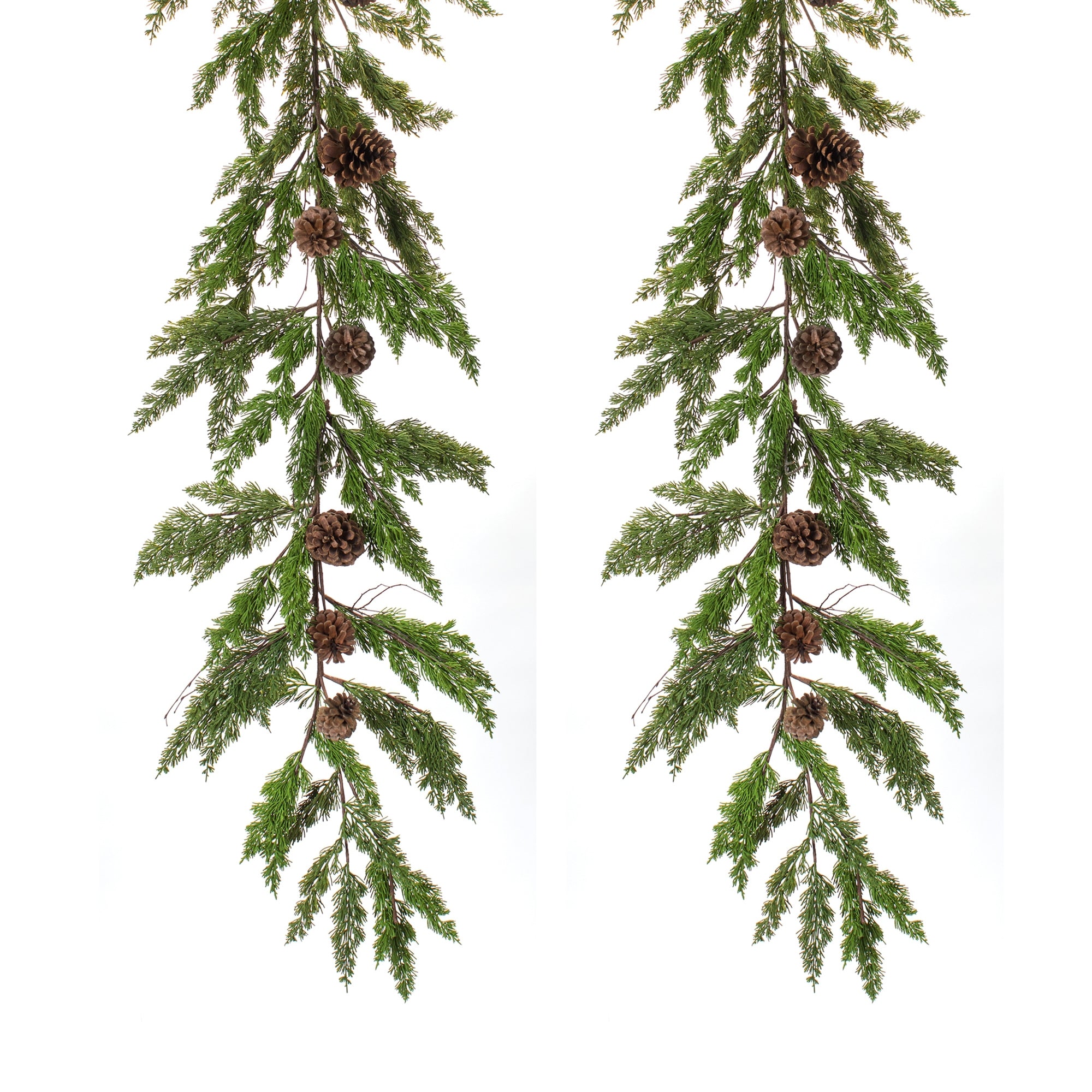 Winter Pine Garland with Pinecone Accents - Thumbnail 2