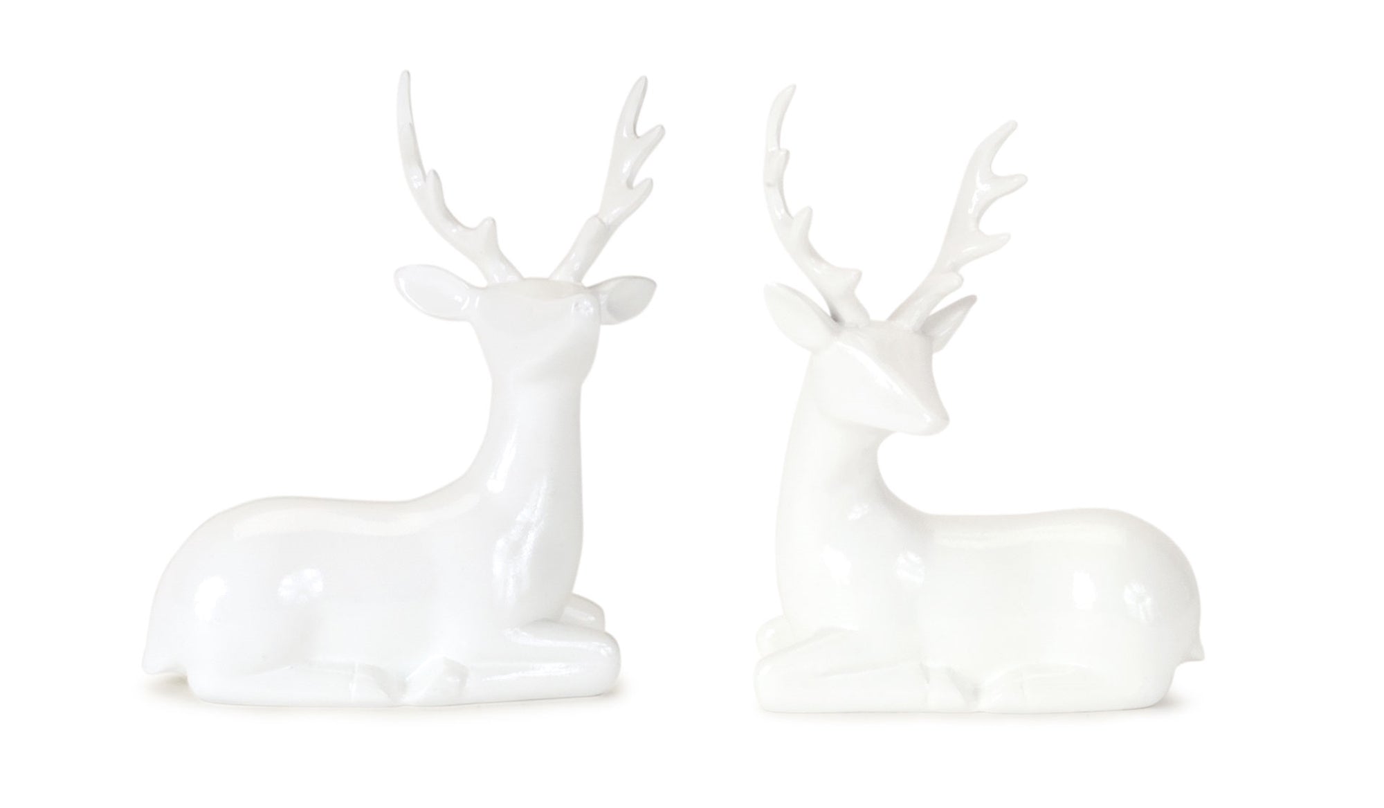 Modern White Winter Deer Figurine (Set of 12) - Thumbnail 2