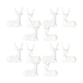 Modern White Winter Deer Figurine Set of 12 SpadezStore