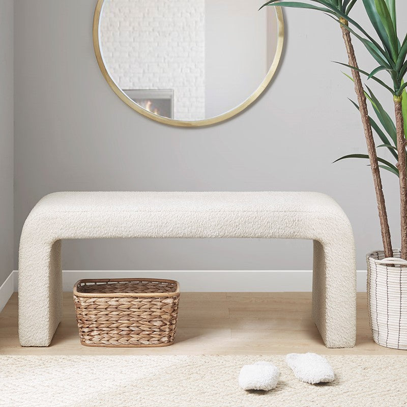 INK+IVY Steve Boucle Waterfall Bench SpadezStore