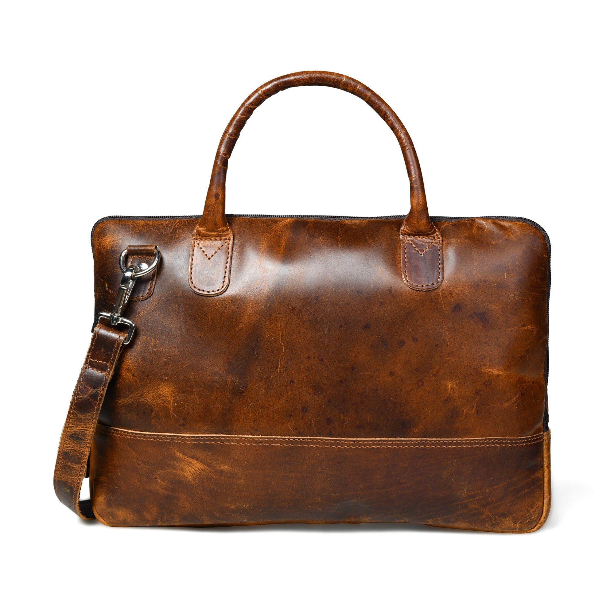 Classy Leather Bags Modernist Leather Laptop Bag- Brown