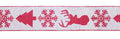 Red and White Deer and Tree Wired Ribbon Set of 2 SpadezStore