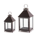 Footed Iron Metal Lantern Set of 2 SpadezStore
