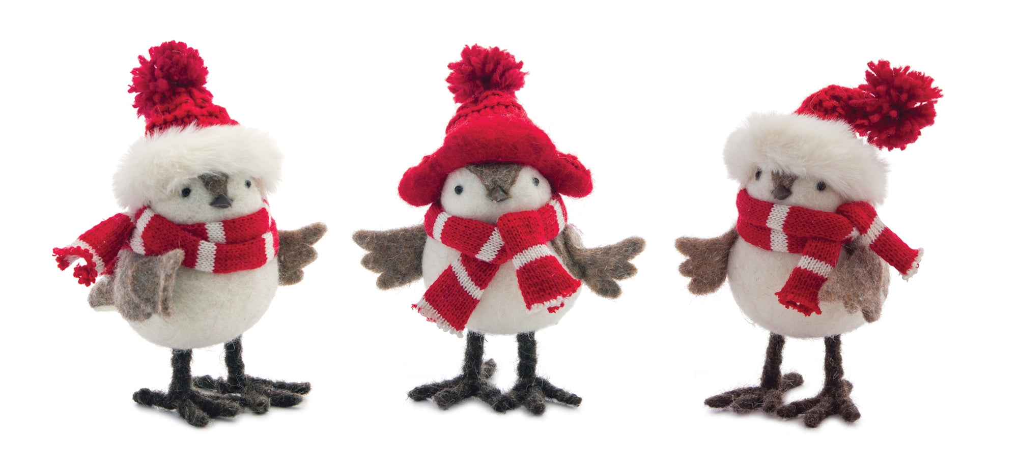 Plush Winter Birds with Hats and Scarves Set of 12 SpadezStore