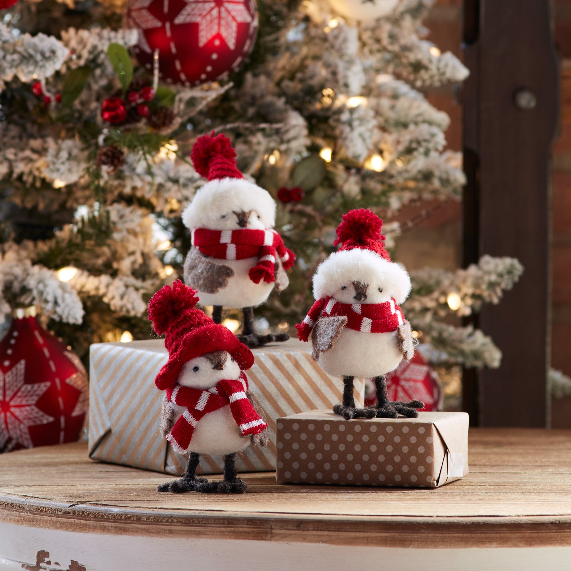 Plush Winter Birds with Hats and Scarves Set of 12 SpadezStore