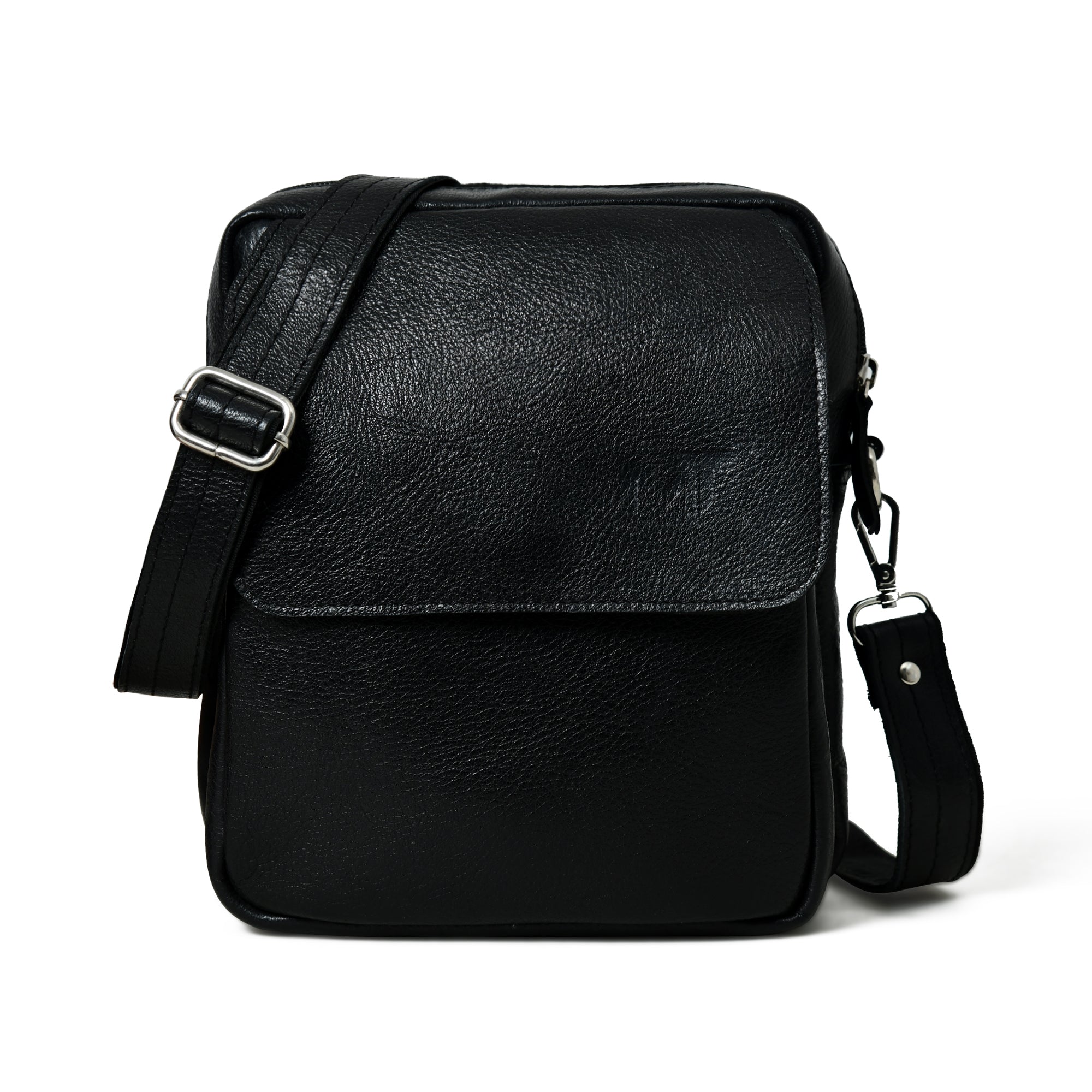 Classy Leather Bags Enzo Black Side Messenger SpadezStore