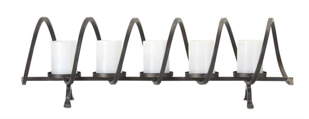 Modern Metal Sprial Candle Holder Centerpiece 31"L SpadezStore